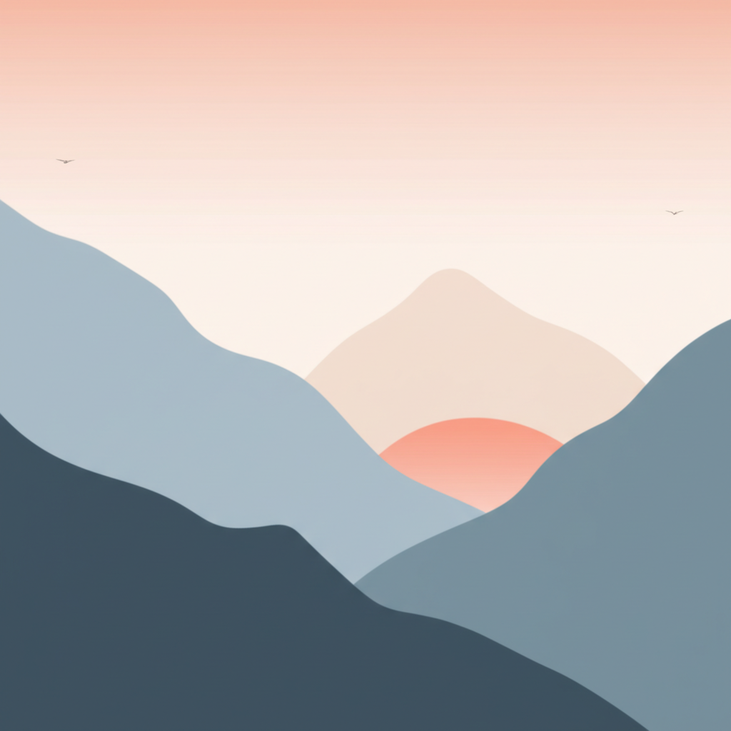 Subtle illustration of a mountain landscape